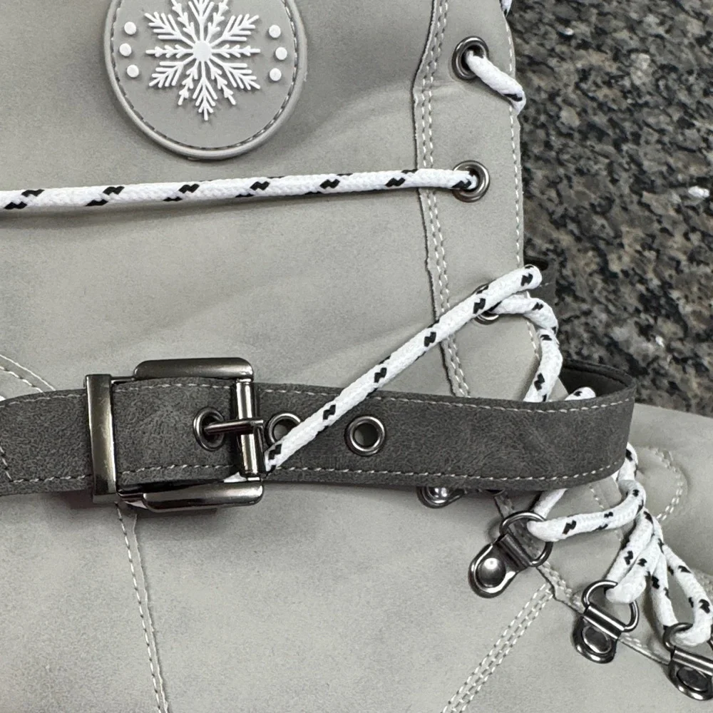 Tex Gray Winter mid calf Boots with Knit Cuff EUC 10.5 - Picture 12 of 13